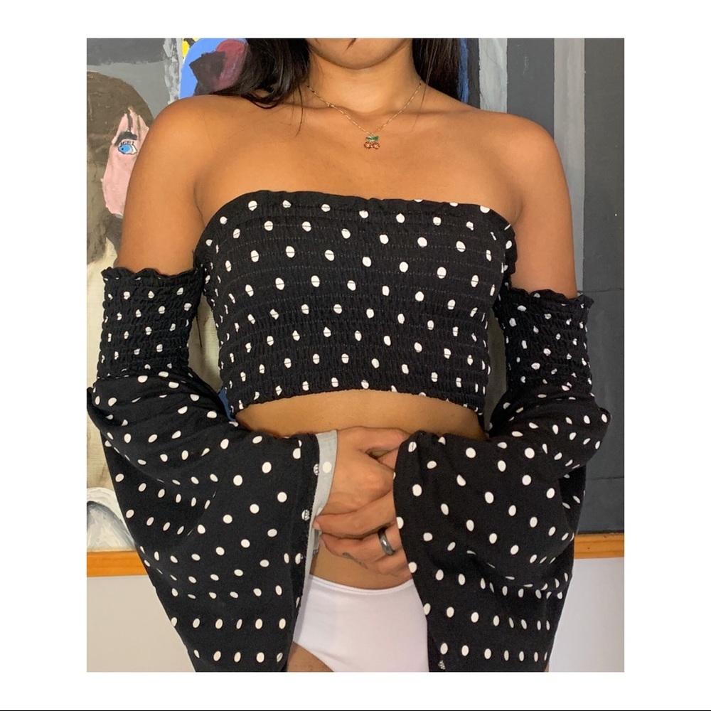 Polka Dot Sweetie Off The Shoulder Top